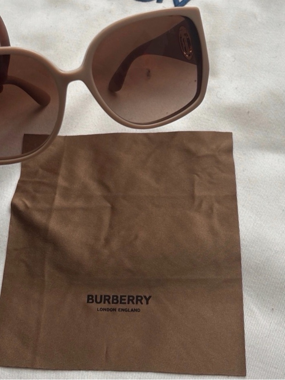 Burberry Nude/Tan Oversized Women's Sunglasses